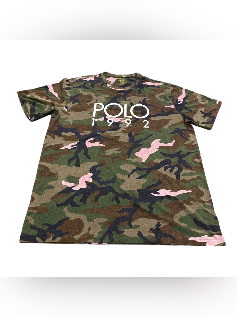 NEW Polo Ralph Lauren Mens Camo Pink 1992 Graphic T-Shirt XL Tall
